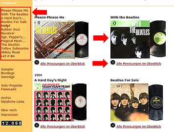 Mehr Ordnung, bessere Orientierung bei den Beatles Originalpressungen